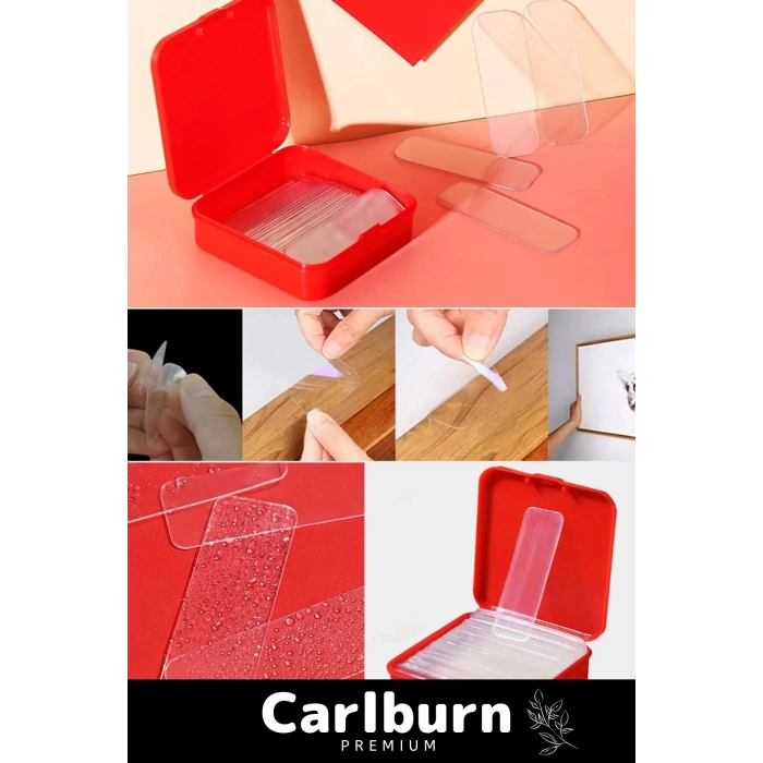 Özel Süper Güçlü Yapışkan Kolay Çıkarılabilir Çok Amaçlı 60 Parça Çift Taraflı Şeffaf Bant 3 Adet