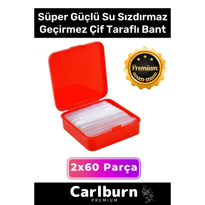 Özel Süper Güçlü Yapışkan Kolay Çıkarılabilir Çok Amaçlı 60 Parça Çift Taraflı Şeffaf Bant 2 Adet