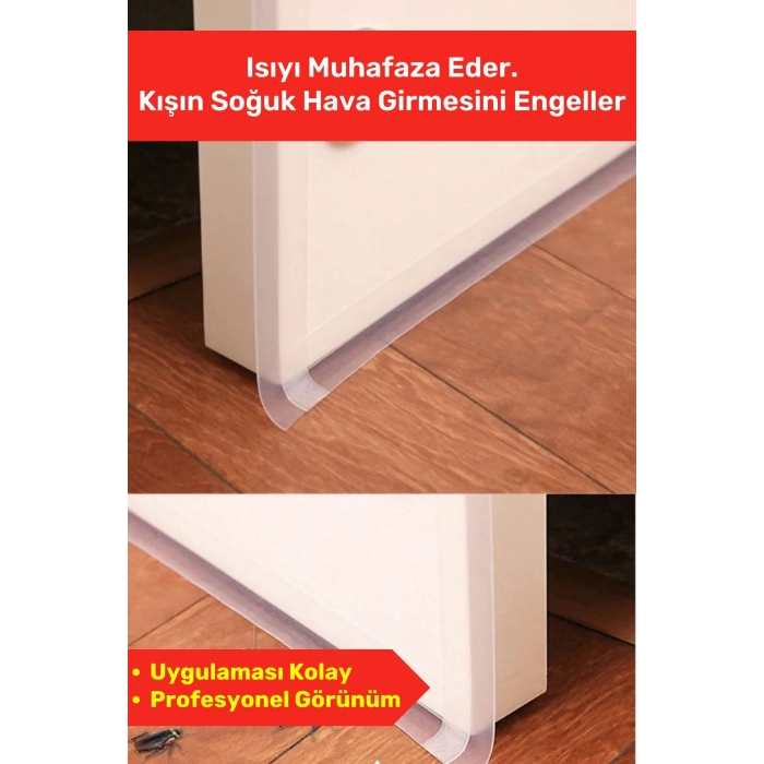 Rüzgar Kesici Ses Böcek Toz Önleyici Yalıtım Kapı Pencere Isı Izolasyon Şeffaf Şerit Bant 5mt 1 Adet