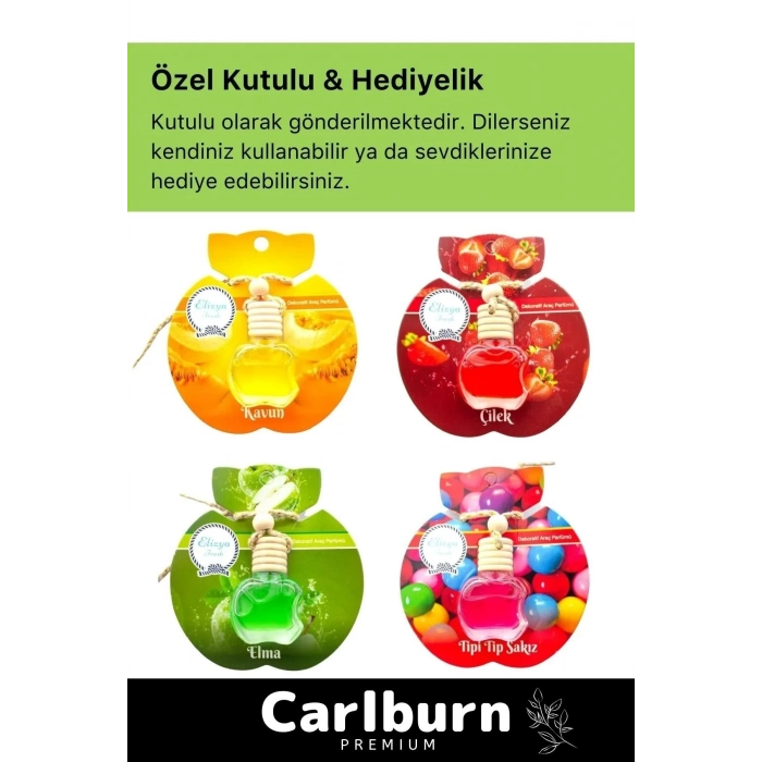 Özel 4lü Fırsat Paketi Hava Ferahlatıcı Araba Kokusu Araç Içi Dikiz Aynası Askılı Oto Parfümü Seti
