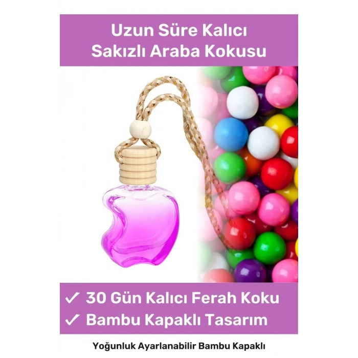 Özel Üretim Hava Ferahlatıcı 30 Gün Kalıcı Araba Araç Içi Dikiz Aynası Askılı 8ml Sakız Oto Kokusu