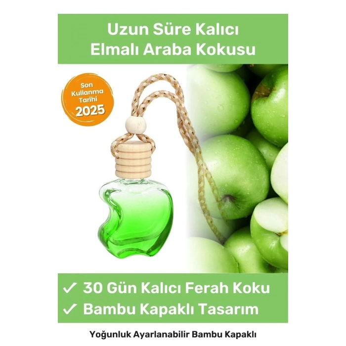 Özel Üretim Hava Ferahlatıcı 30 Gün Kalıcı Elmalı Araba Araç Içi Dikiz Aynası Askılı 8ml Oto Kokusu