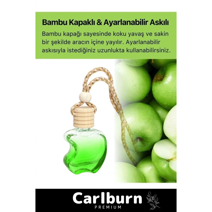 Özel Üretim Hava Ferahlatıcı 30 Gün Kalıcı Elmalı Araba Araç Içi Dikiz Aynası Askılı 8ml Oto Kokusu