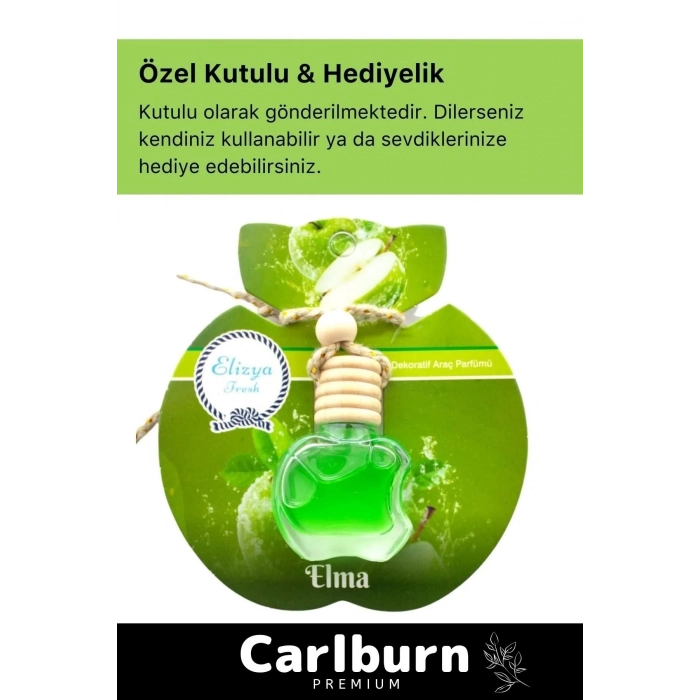 Özel Üretim Hava Ferahlatıcı 30 Gün Kalıcı Elmalı Araba Araç Içi Dikiz Aynası Askılı 8ml Oto Kokusu