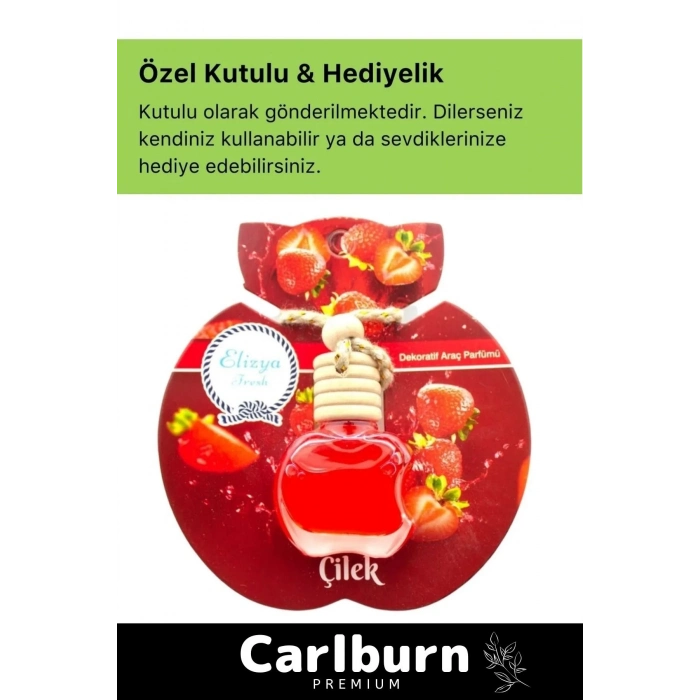 Özel Üretim Hava Ferahlatıcı 30 Gün Kalıcı Araba Araç Içi Dikiz Aynası Askılı 8 ml Çilek Oto Kokusu