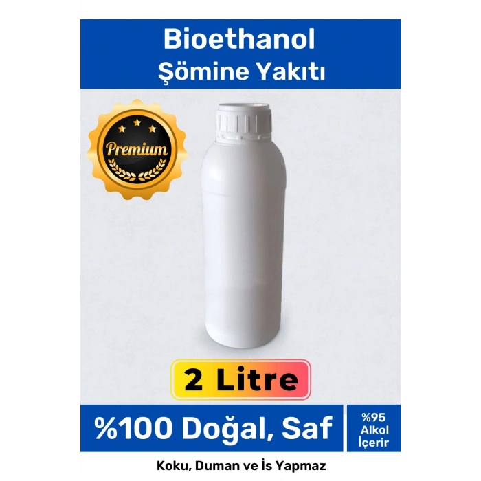 Özel Üretim Doğal Saf Temiz Çevre Dostu Sıvı Koku Yapmayan Bioethanol Şömine Yakıtı 2 Litre