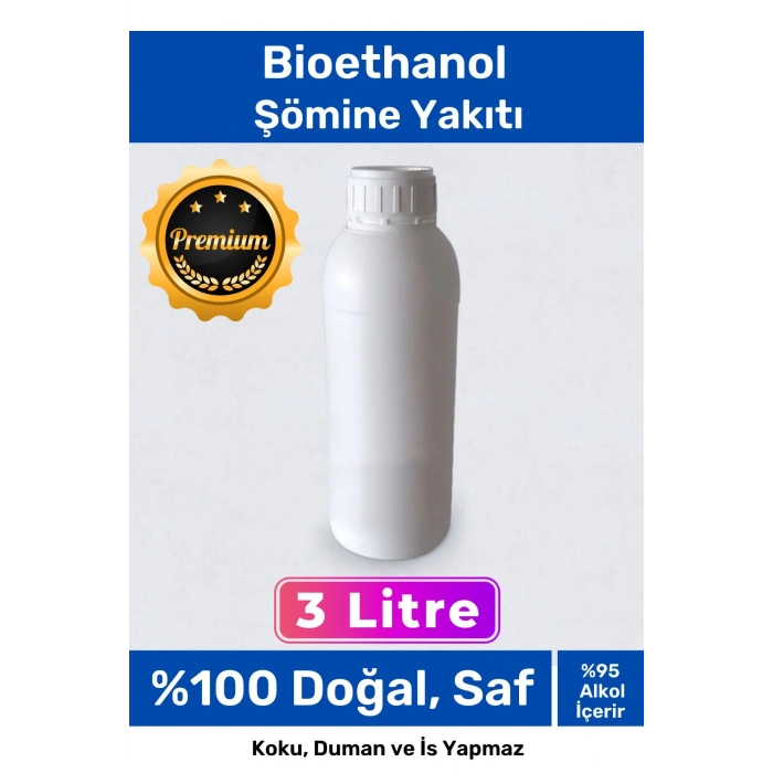 Özel Üretim %100 Doğal Saf Temiz Çevre Dostu Sıvı Koku Yapmayan Bioethanol Şömine Yakıtı 3 Litre