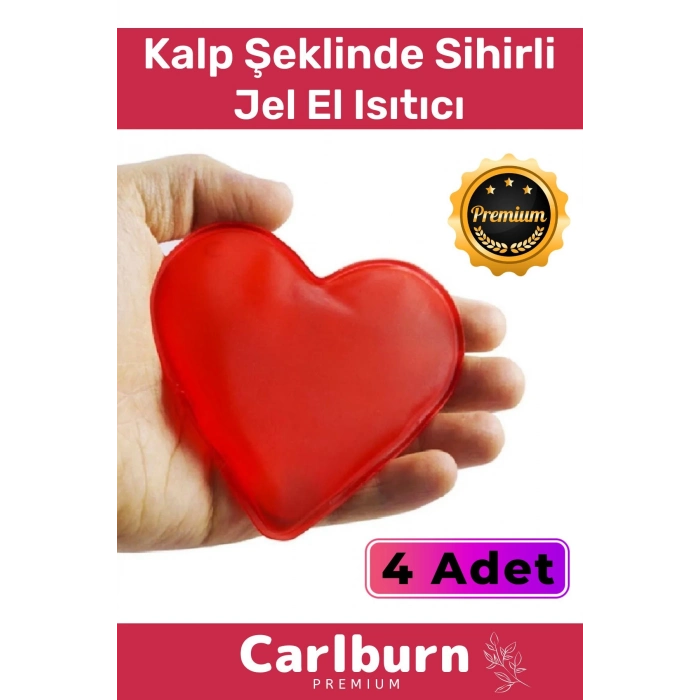 Premium Özel Üretim Kalp Şeklinde El Isıtıcısı Sihirli Jel Isıtıcı Torba Kalpli Cep Sobası 4lü Set