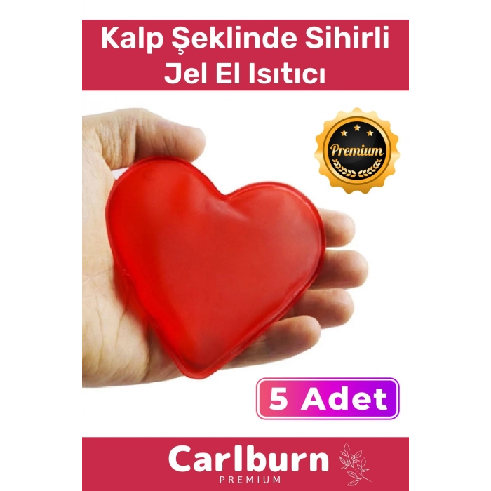 Premium Özel Üretim Kalp Şeklinde El Isıtıcısı Sihirli Jel Isıtıcı Torba Kalpli Cep Sobası 5li Set