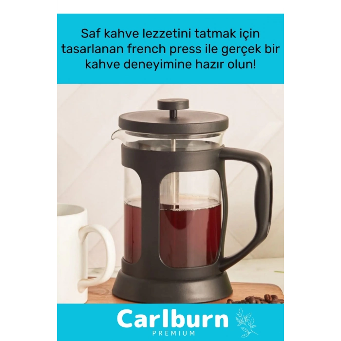 Özel Üretim Isıyı Uzun Süre Koruyan Süzgeçli Bitki Çayı Demliği Filtre Kahve French Press 200 ml