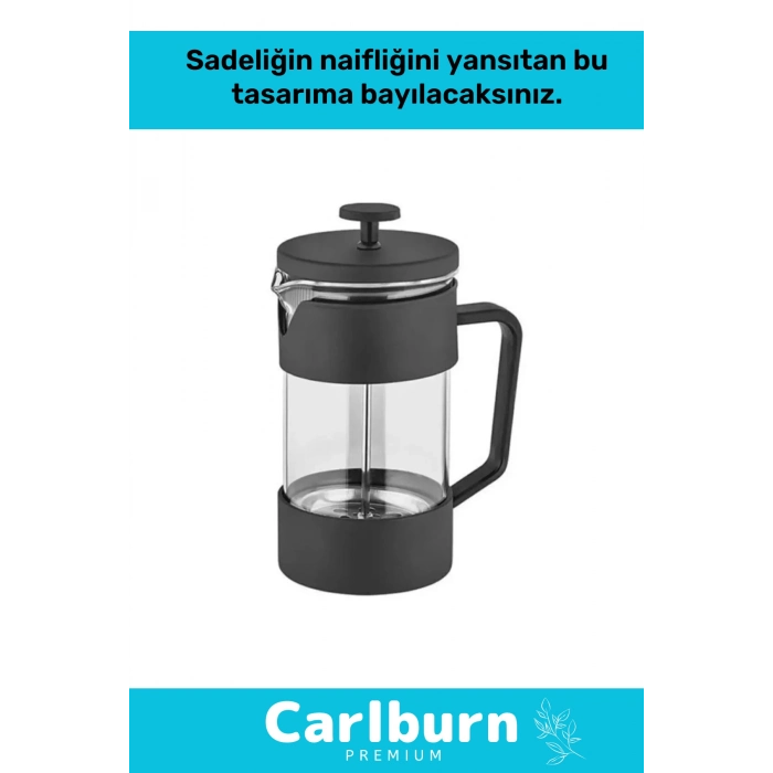 Özel Üretim Isıyı Uzun Süre Koruyan Süzgeçli Bitki Çayı Demliği Filtre Kahve French Press 200 ml