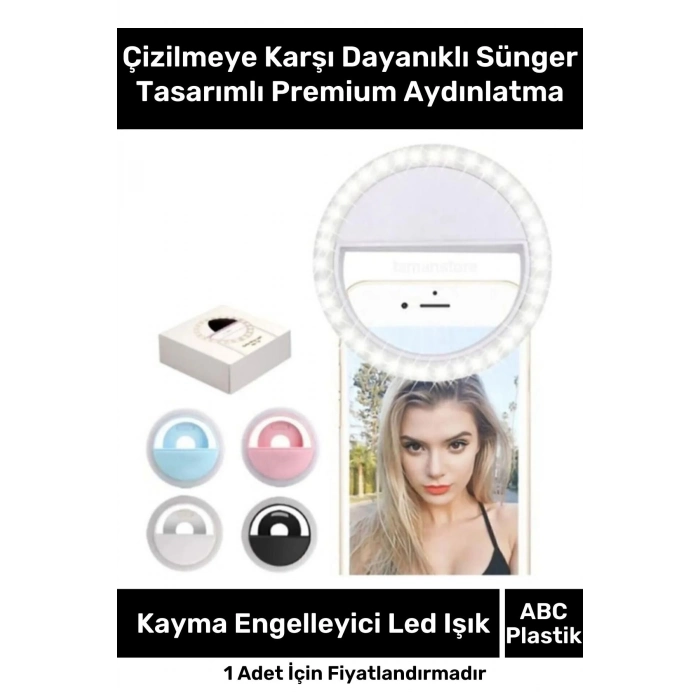 Özel Youtuber 36 Adet Led Selfie Işıklı Telefon Tutucu Makyaj Işığı Kayma Engelleyici Light Flaşı