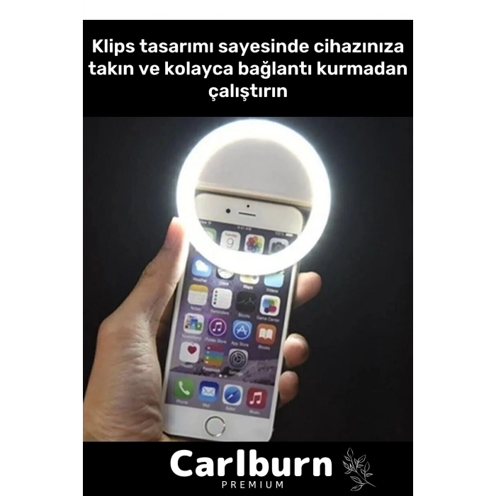Özel Youtuber 36 Adet Led Selfie Işıklı Telefon Tutucu Makyaj Işığı Kayma Engelleyici Light Flaşı
