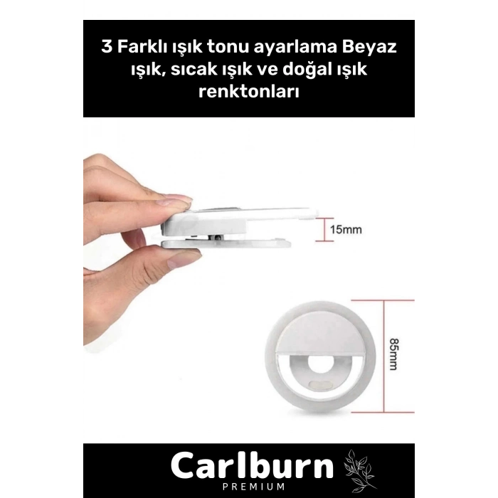 Özel Youtuber 36 Adet Led Selfie Işıklı Telefon Tutucu Makyaj Işığı Kayma Engelleyici Light Flaşı