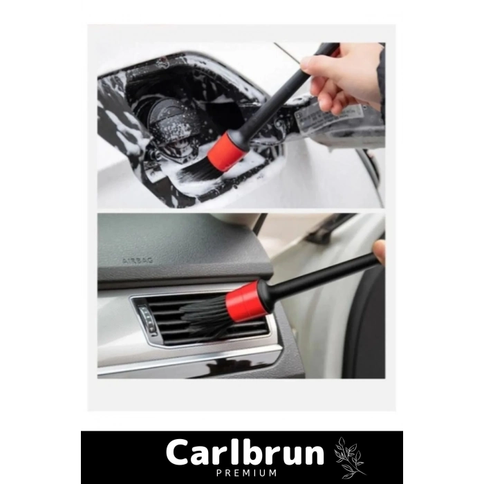 Premium Seri Pratik Islak Kuru Otomobil Oto Araç Araba Klima Temizlik Detay Fırçası 5+1 Set