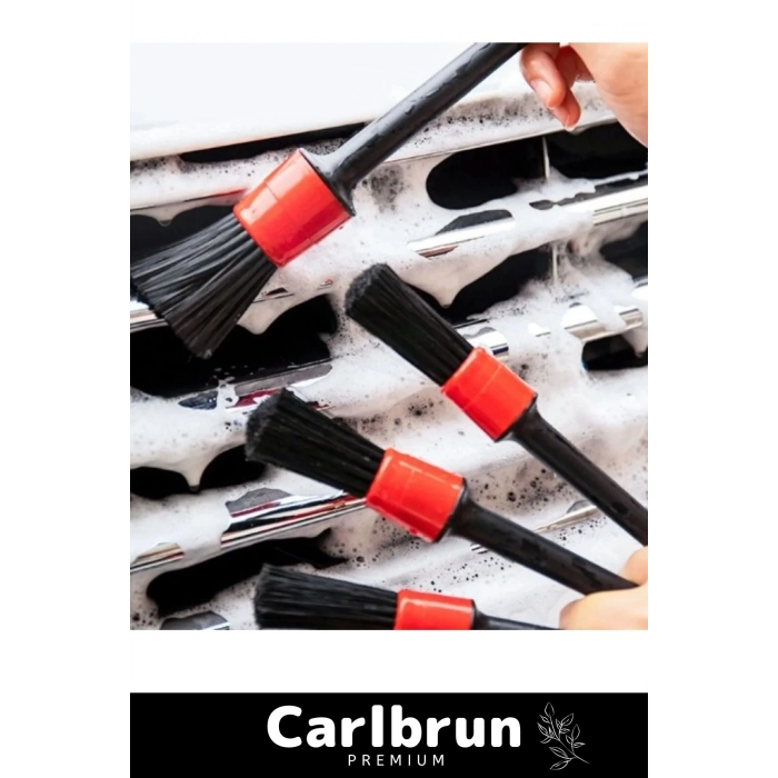 Premium Seri Pratik Islak Kuru Otomobil Oto Araç Araba Klima Temizlik Detay Fırçası 5+1 Set