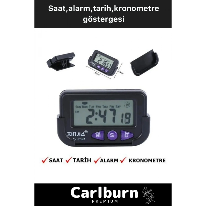 Özel Üretim Yapışkanlı Masaüstü Stantlı Ders Çalışmak Için Alarlı Kronometreli Mini Dijital Saat