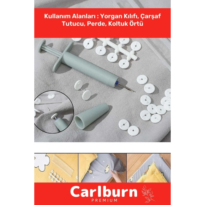 Özel Üretim Yorgan Kılıfı Çarşaf Tutucu Sabitleyici Yatak Düzenleyici Kumaş Sabitleme Düğme 96 Adet