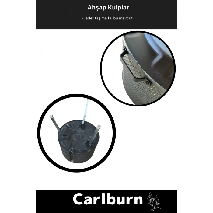 Premium Seri Taşınabilir Kuplu Katlanır Estetik Şık Isıya Dayanıklı Boyalı Ayaklı Siyah Ateş Çukuru