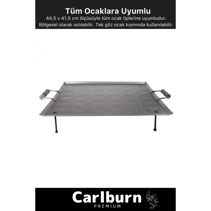 Premium Seri Ahşap Kulplu Yufka Gözleme Ekmek Katmer Hamur Portatif Izgara Ocak Üstü Pişirme Sacı