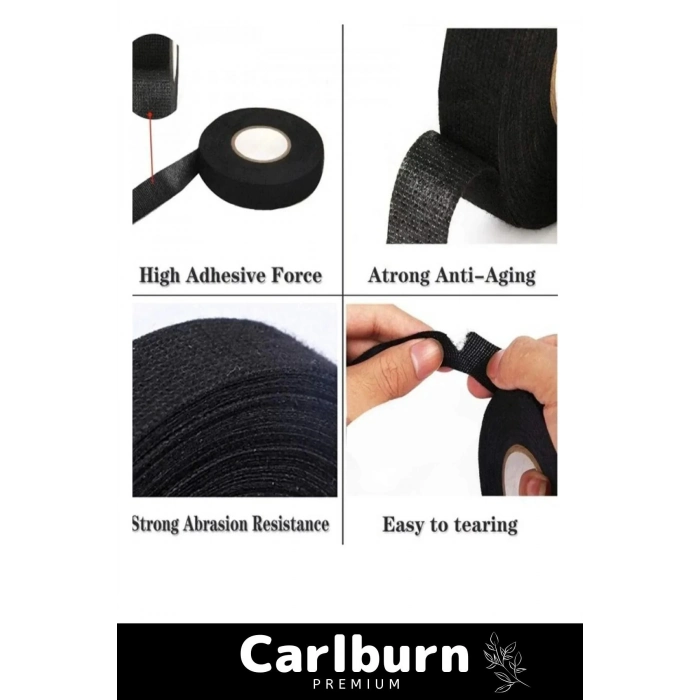 Premium Isıya Dayanıklı Aşınma Direnci Kalıntı Bırakmayan Alev Geciktirici 10mt Yalıtım Bant 3 Adet