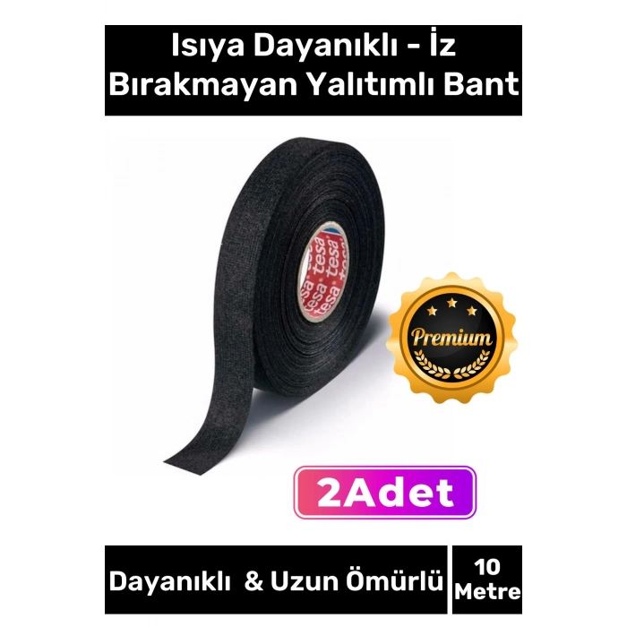 Premium Isıya Dayanıklı Aşınma Direnci Kalıntı Bırakmayan Alev Geciktirici 10mt Yalıtım Bant 2 Adet