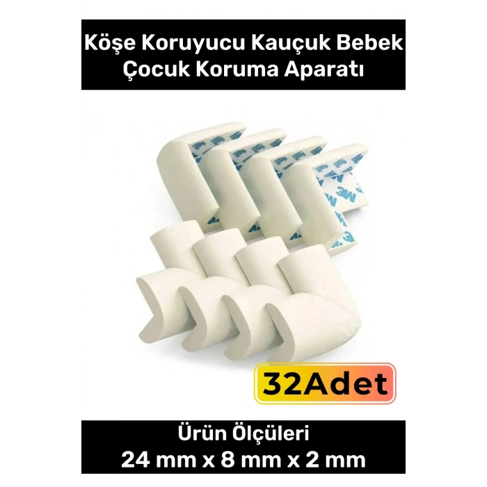 Özel Üretim Masa Sehpa Tezgah Koltuk Köşe Koruyucu Kauçuk Bebek Çocuk 32li Koruma Aparatı