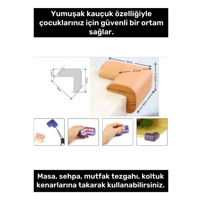 Özel Üretim Masa Sehpa Tezgah Koltuk Köşe Koruyucu Kauçuk Bebek Çocuk 32li Koruma Aparatı
