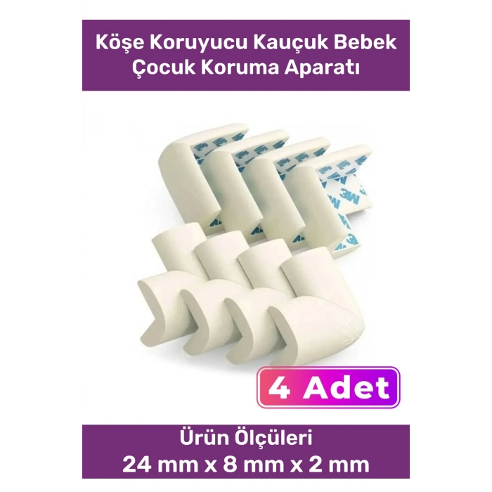 Özel Üretim Masa Sehpa Tezgah Koltuk Köşe Koruyucu Kauçuk Bebek Çocuk 4lü Koruma Aparatı