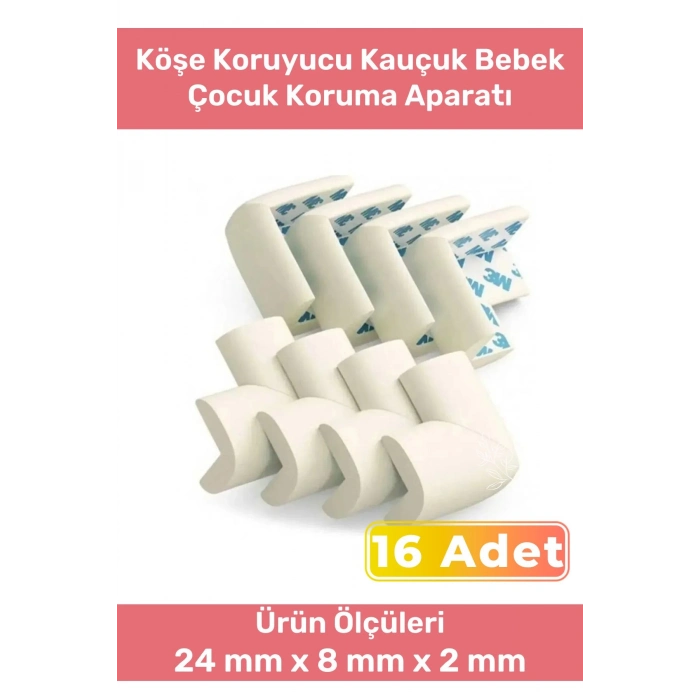 Özel Üretim Masa Sehpa Tezgah Koltuk Köşe Koruyucu Kauçuk Bebek Çocuk 16lı Koruma Aparatı