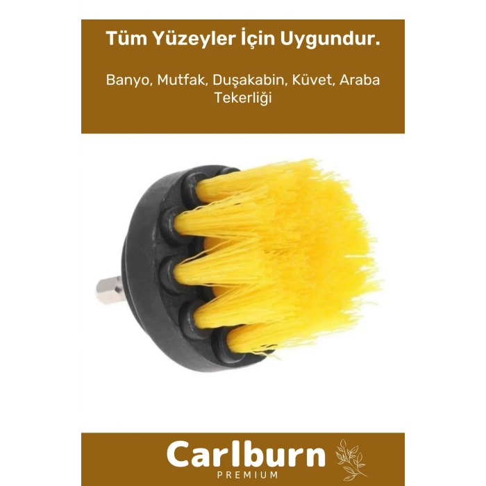 Özel Banyo Küvet Duşakabin Araba Tekerleği Koltuk Yıkama 3lü Matkap Ucu Temizleme Fırçası Seti