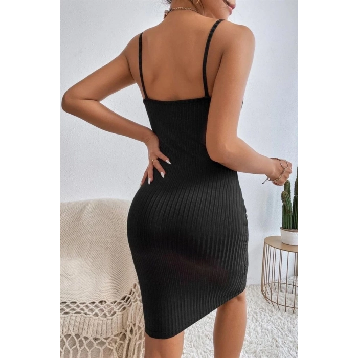 Özel Seri İp Askılı Tek Parça Rahat Midi Boy Elbise
