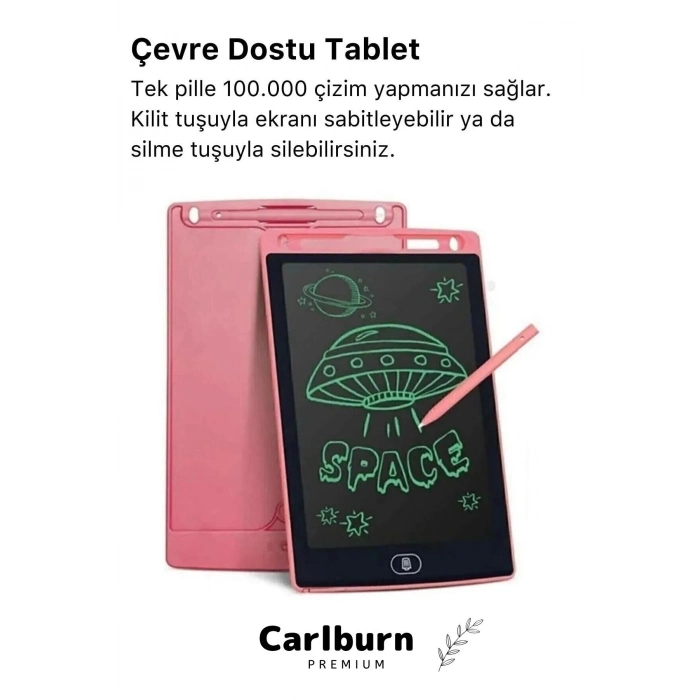 Premium Lcd Ekranlı Kalemli Dijital Çizim Tableti Yazı Tahtası Boyama Resim Akıllı Tablet 8,5 Inç