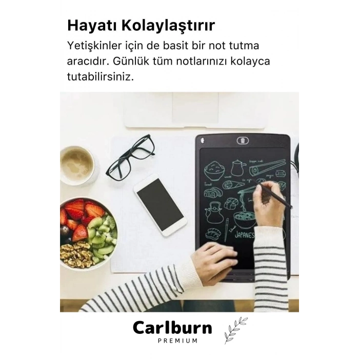 Premium Lcd Ekranlı Kalemli Dijital Çizim Tableti Yazı Tahtası Boyama Resim Akıllı Tablet 8,5 Inç