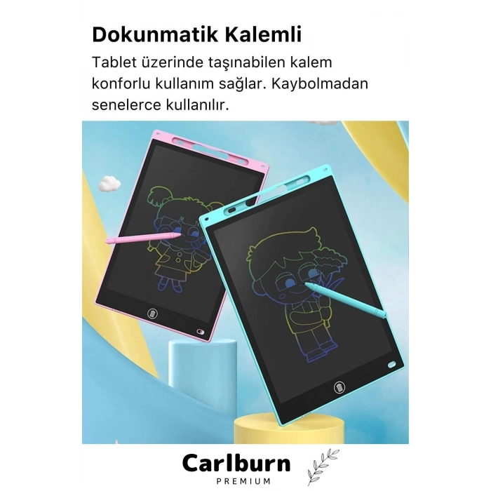 Premium Lcd Ekranlı Kalemli Dijital Çizim Tableti Yazı Tahtası Boyama Resim Akıllı Tablet 8,5 Inç
