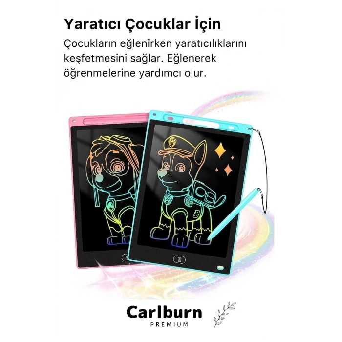 Premium Lcd Ekranlı Kalemli Dijital Çizim Tableti Yazı Tahtası Boyama Resim Akıllı Tablet 8,5 Inç