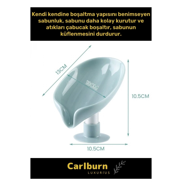 Özel Tasarım Tezgah Üstü Mutfak Banyo Bulaşık Lavabo Vantuzlu Su Tutmaz Giderli Katı Sabunluk