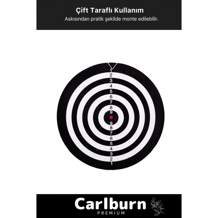 Premium Seri Kaliteli 17 Her Yaş Için Iç Dış 44 Cm Kız Erkek Çocuk 6 Ok Dart Ahşap Hedef Tahtası