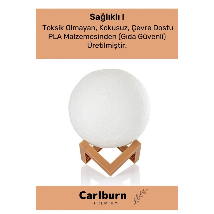 Premium Seri Çevre Korumalı 3d Standlı Küre Dekoratif Yüksek Performanslı Led Ay Gece Masa Lambası