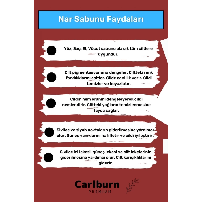Özel %100 Doğal Organik Güzel Kokulu El Yüz Saç Vücut Cilt Orijinal Nar Sabunu