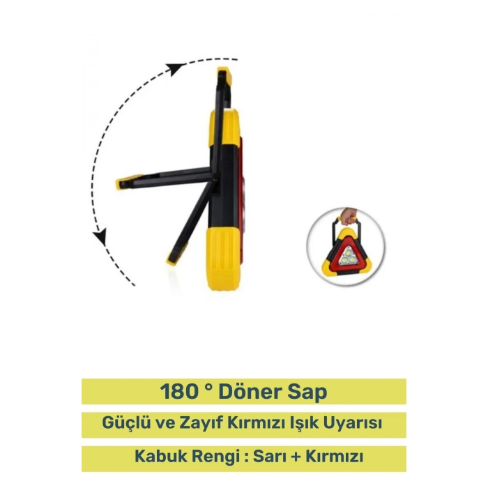 Premium Su Geçirmez Sızdırmaz 3 Ledli Solar Üçgen Reflektör Güneş Enerjili Refluj Araba Oto Lambası