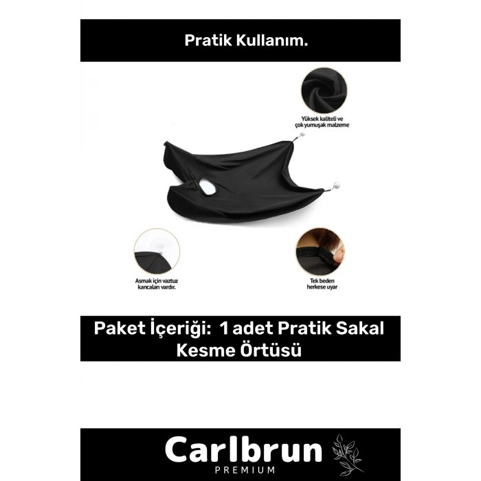 Premium Pratik Vakumlu Aynaya Yapıştırma Aparatlı Evde Saç Sakal Kesme Beyaz Tıraş Örtüsü