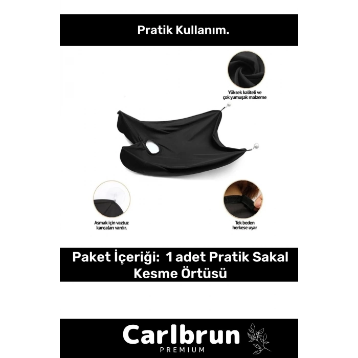 Premium Pratik Vakumlu Aynaya Yapıştırma Aparatlı Evde Saç Sakal Kesme Siyah Tıraş Örtüsü