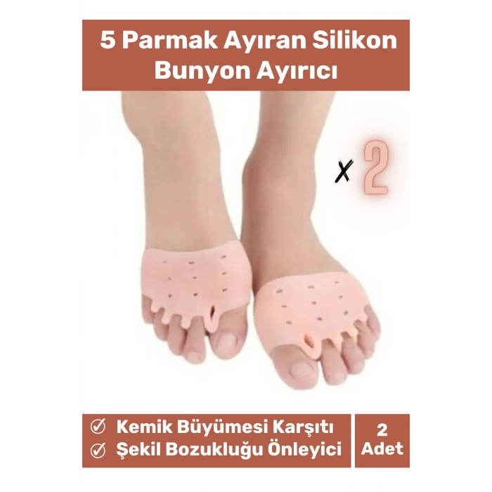 Valgus Silikon Ayak Bunyon Kemik Koruyucu Makaralı Gömleği Halluks Parmak Ayırıcı Düzenleyici 2li