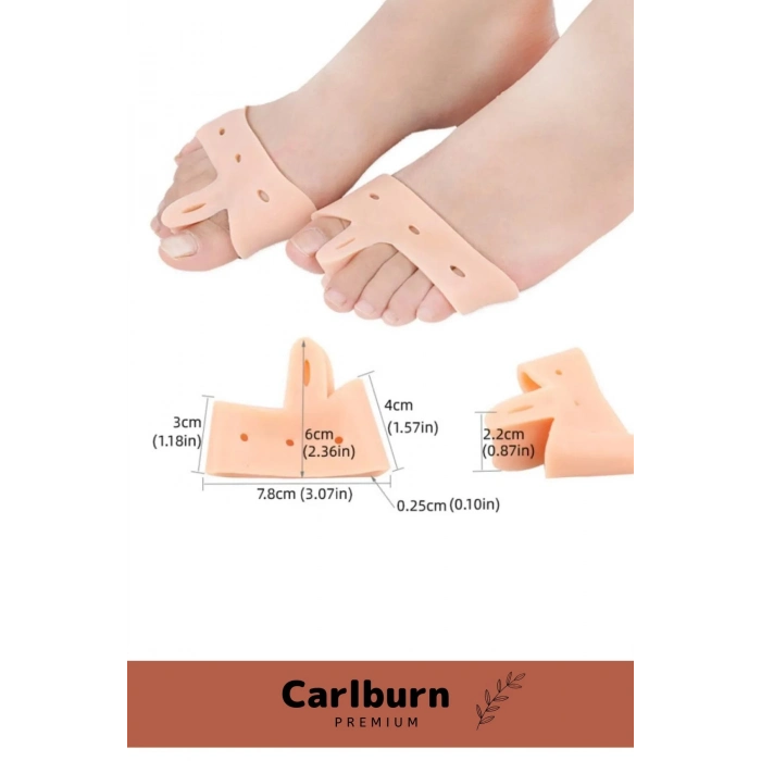 Valgus Silikon Ayak Bunyon Kemik Koruyucu Makaralı Gömleği Halluks Parmak Ayırıcı Düzenleyici 2li