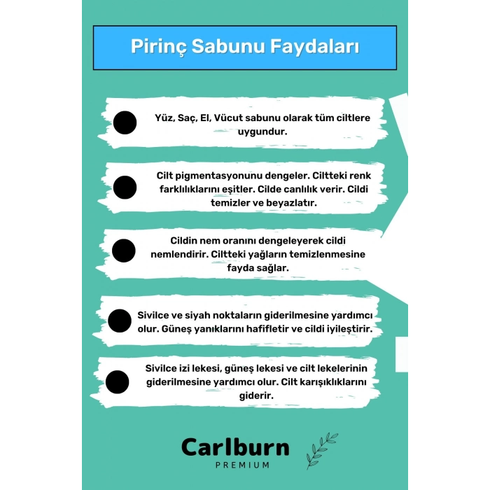 %100 Doğal Koku Yüz Cilt Beyazlatıcı Organik Nemlendirici Beyaz Pirinç Sabunu 5li Set