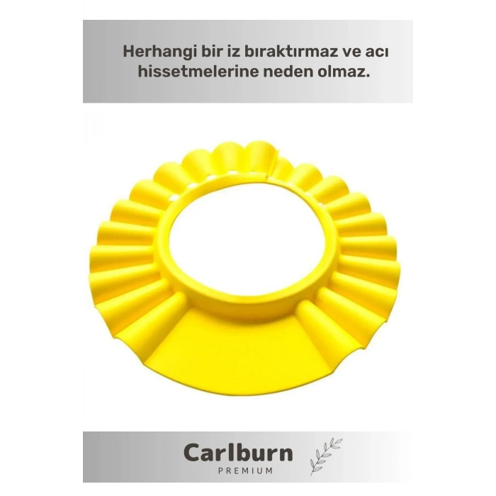 Ayarlanabilir Düğmeli Bebek Duş Başlığı Çocuk Küvet Göze Su Kaçırmayan Unisex 2li Banyo Şapka Seti