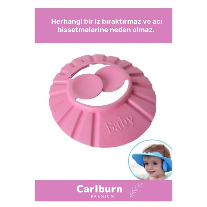 Özel Üretim Bebek Duş Başlığı Ayarlanabilir Düğmeli Çocuk Küvet Göze Su Kaçırmayan Banyo Şapkası