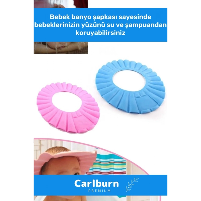 Özel Üretim Bebek Duş Başlığı Ayarlanabilir Düğmeli Çocuk Küvet Göze Su Kaçırmayan Banyo Şapkası