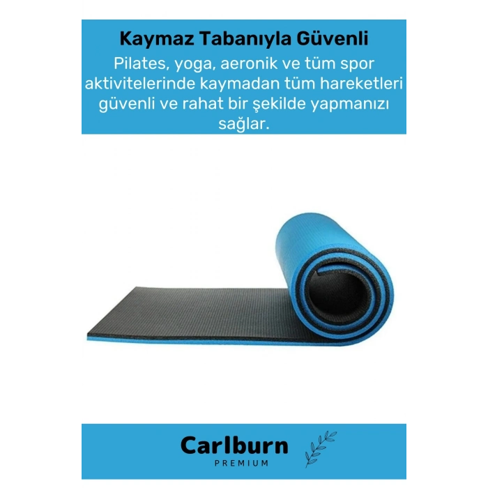 Özel Konfor Modeli Çift Taraflı Kaymaz Silinebilir Antibakteriyel Yoga Meditasyon Minderi 6,5mm Mat